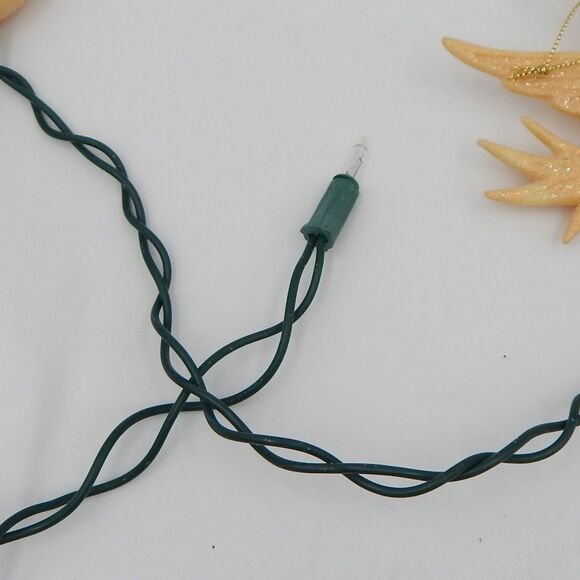 Vintage Blow Mold Dove Bird String Light Set Glitter Ornaments Set of 9 (10) - Picture 8 of 9